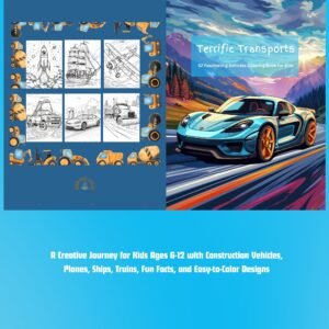 Terrific Transports: 52 Fascinating Vehicles Coloring Book for Kids