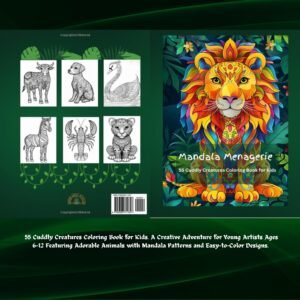 Mandala Menagerie: 55 Cuddly Creatures Coloring Book for Kids.